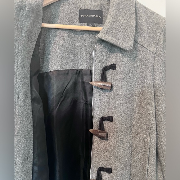 Banana Republic Wool Gray Front Zipper Car Coat - Picture 8 of 9